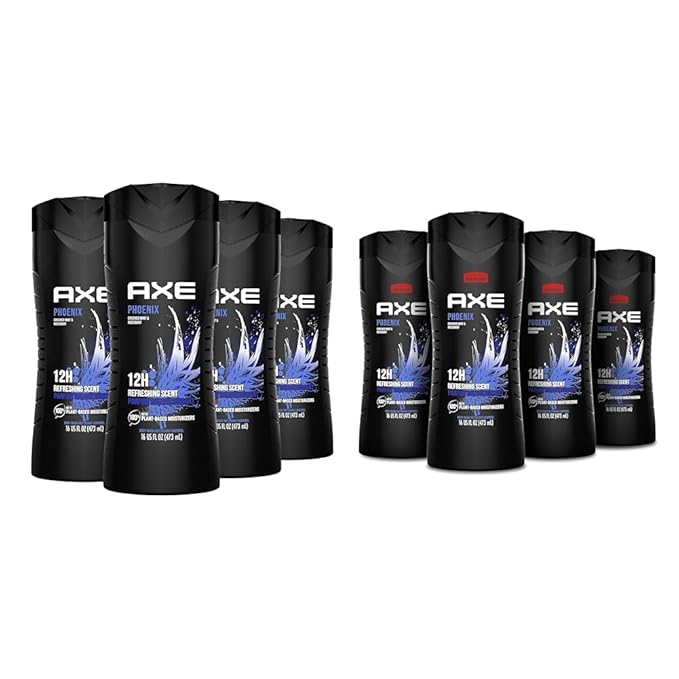 AXE Phoenix Crushed Mint &amp Rosemary Men's Body Wash 4 Count 16 oz (100% Recycled Bottle) Phoenix Men's Body Wash 4 Count 16 oz (100% Recycled Bottle)