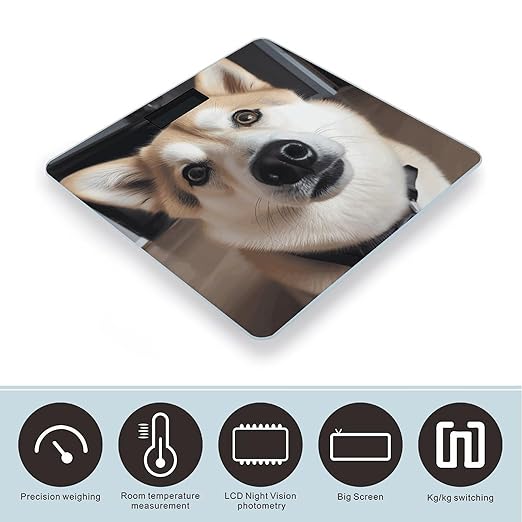 Animal Dog Scale for Body Weight High Precision Digital Weight Scales with LCD Display Anti-Slip Sturdy Slim Tempered Glass Bathroom Scale for Home Use