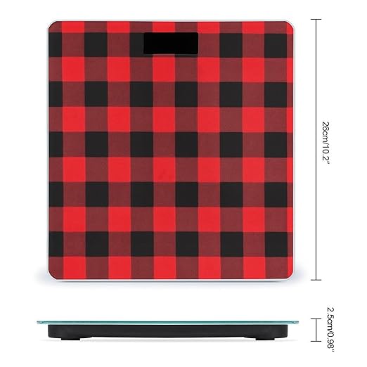 Buffalo Check Scale for Body Weight Accurate Digital Bathroom Scale Toughened Glass High Precision Scales Smart Weight Scales with Large LCD Backlight Display Weighing Machine