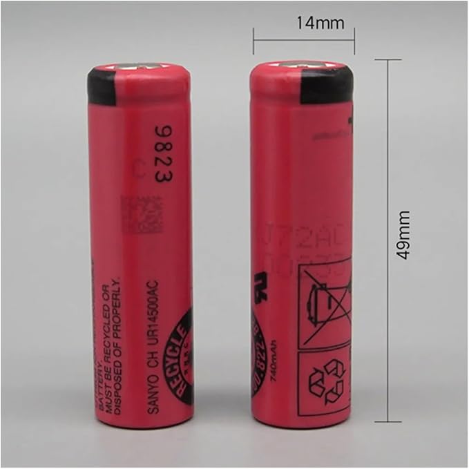 2PCS UR14500AC 3.7V 740mAh Flat Head Lithium Battery Replacement Compatible For Braun Shaver S5 S6 S7 S51 53B 73S 4200 5762 Electric Toothbrush