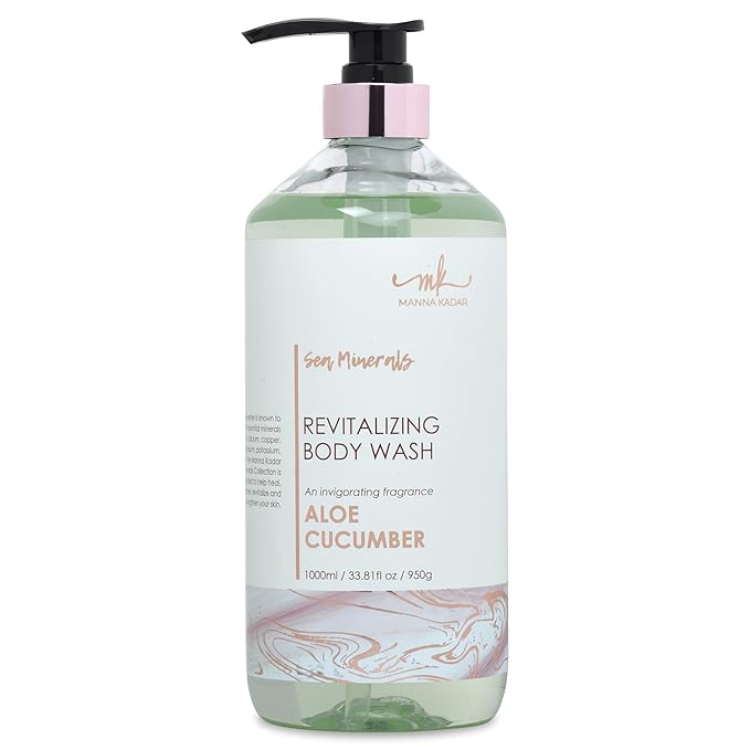 Manna Kadar Beauty Dead Sea Minerals Revitalizing Body Wash Aloe Cucumber - Clean Soothe Revitalizes Rejuvenates Skin Hydrates Shower Gel