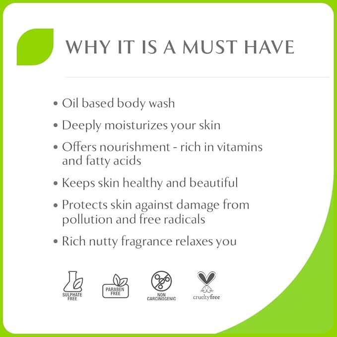Macadamia Moisture Restore Shower Cleansing Oil - Sulphate &amp Paraben Free (200ml)