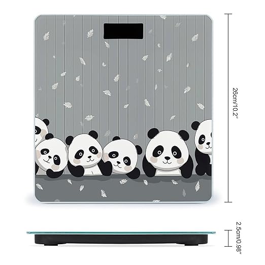 Funny Cute Panda Weight Scale Large Bathroom Scales Digital Weight with Bright LED Display Non Slip Automatic Weighing Scale Fashion Weighing Machine for Body