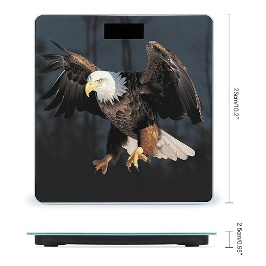 3D Bald Eagle Bathroom Scale Large LCD Backlight Display Digital Scale Rounded Corners Body Scales Automatic Power On/Off Bathroom Scales for Home Bedrooms