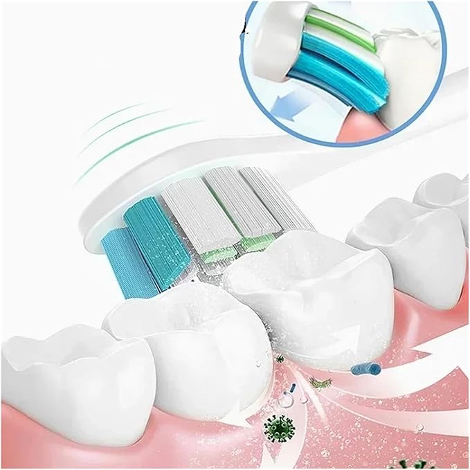 12PCS Replacement Brush HeadsCompatible for V1/X1/X3/X5/X3U/X3PRO/v1/v2 Sonic Electric Toothbrush Sof(White)