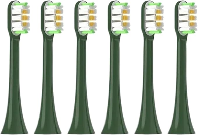 6/12pcs Toothbrush Heads Compatible for X3/X3U/X5 Soft Bristle Brush Vacuum Sealed Packed(6VanGoghGreen)