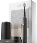Sonic Electric Toothbrush for Adults with Drying Storage Holder 8 Brush Heads Smart Timer USB Rechargeable Deep Clean Power – Classic Black Edition