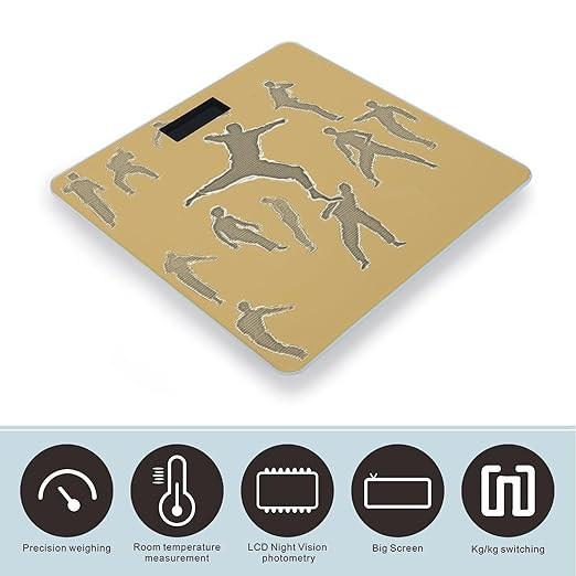 Martial Arts Scale for Body Weight Anti-Slip Digital Bathroom Scale Sturdy Toughened Glass Weighing Scales High Precision Safe Rounded Corners Smart Scales