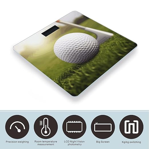Sport Golf Ball Scale with LCD Precision Weighing Scales Sturdy Tempered Glass Weight Scales Easy-to-Read Anti-Slip Weight Digital Bathroom Scale for Daily