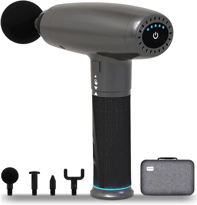 PayLessHere Massage Gun Deep Tissue Speed Adjustable Massage Gun Portable Back Muscle Massager with 4 Replacement Heads for Athletes Pain Relief