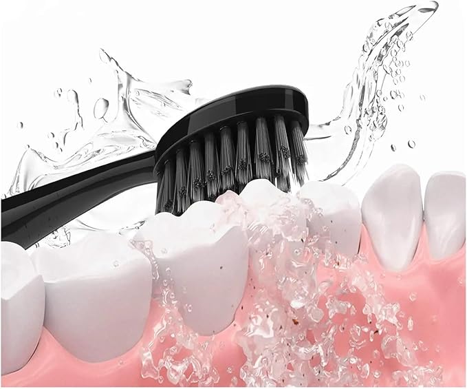 20pcs Replacement Brush HeadsCompatible for Burst Pro Electric Toothbrush Soft Charcoal Bristles Refill with Dust Cover Cap(20pcs White)