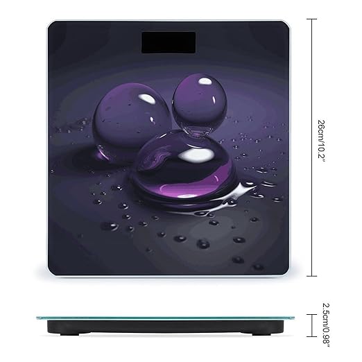 Water Droplets Scale for Body Weight Anti-Slip Digital Bathroom Scale Sturdy Toughened Glass Weighing Scales High Precision Safe Rounded Corners Smart Scales