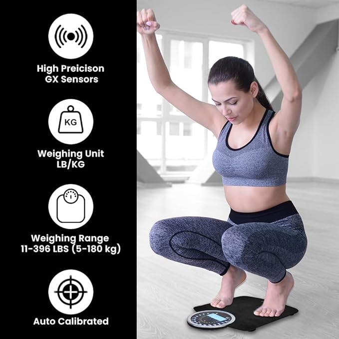 EILISON Highly Advance 2-in-1 Digital &amp Analog Weighing Scale for Body Weight-400lbs 4 High Precison GX Sensor Accurate Thick Tempered Glass Extra Large Display (Black)