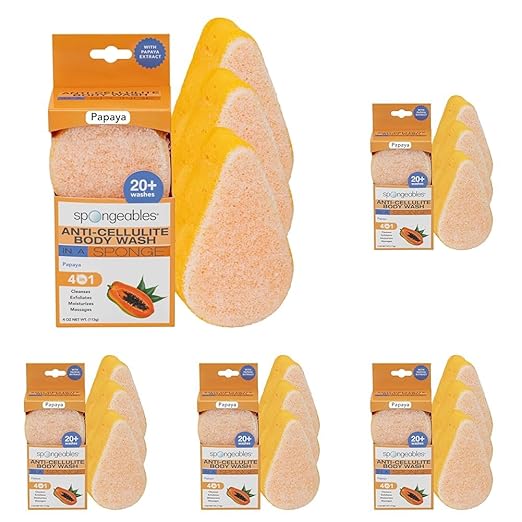 Spongeables Anti-Cellulite Body Wash in a Sponge Moisturizer and Exfoliator 20+ Washes