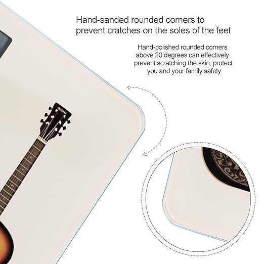 Guitar Digital Bathroom Scale for Body Weight with High Precision Digital Weighing Scale with BMI Clear LCD Display and Step-On Measures Weight Up to 180kg