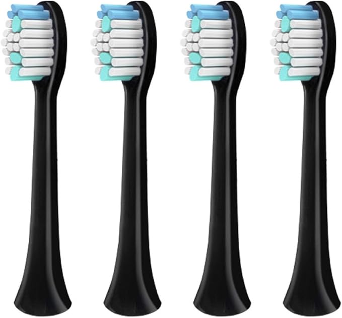 4-16pcs Compatible for Sarmocare S100 S200 S600 S700 S710 S800 S820 S900 S910 Toothbrush Heads Ultrasonic Sonic Electric(4black)
