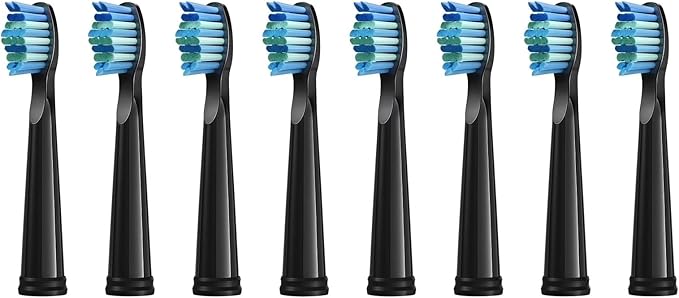 Replacement Toothbrush Heads Compatible with COSOUL Electric Toothbrush Soft Bristle Nozzles Deeply Clean(8PCS Black)