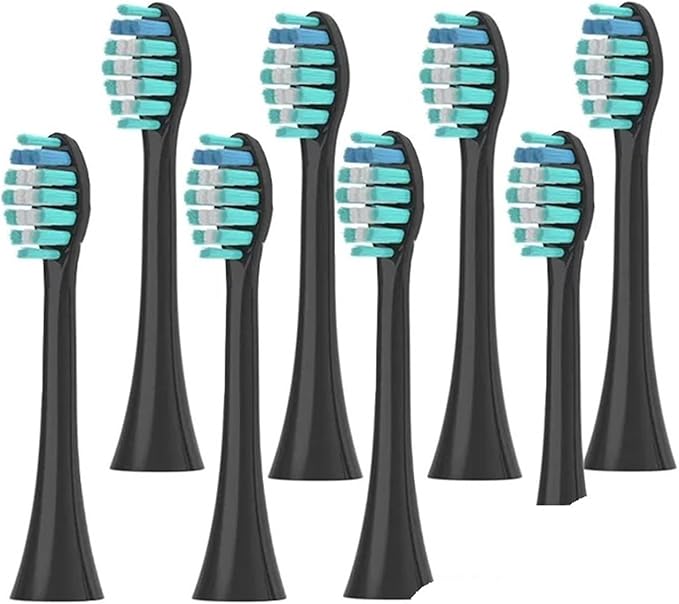 Compatible with FELFRI FTB-002 Electric Toothbrush Head Vacuum Brush with Dust Cover Bristles and Replaceable Nozzle(8PCS Black)