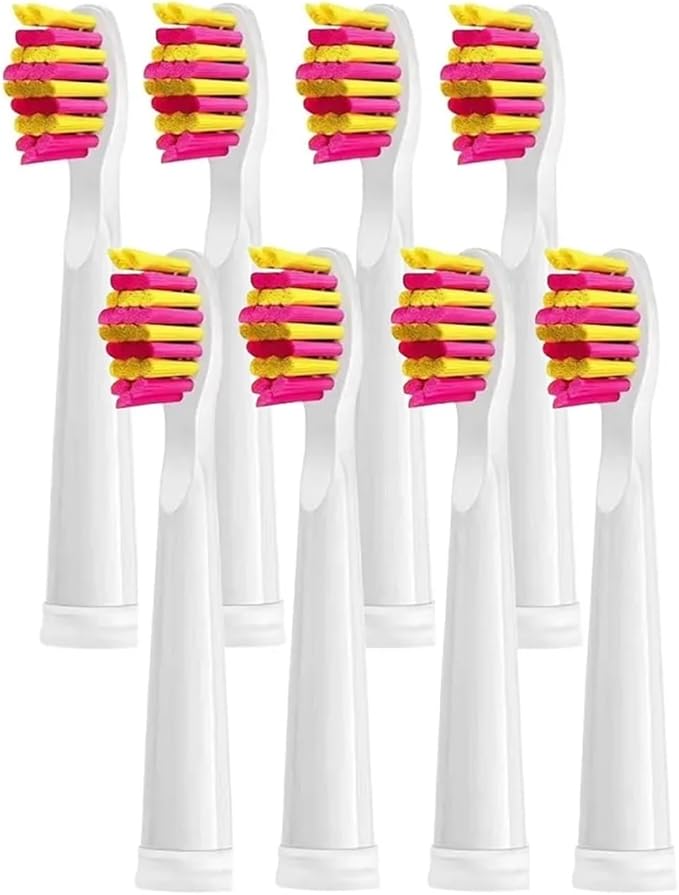 4/8/12/16 Pcs Replacement Brush Heads Compatible For Seago Compatible For Fairywill Electric Toothbrush Head Dupont Bristle Brush(8 Pcs pink)