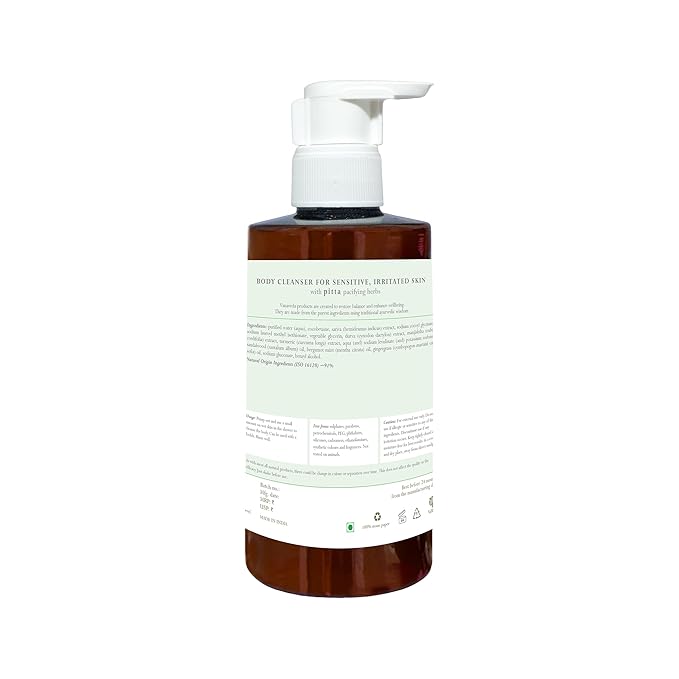 Body Cleanser Pitta for Sensitive &amp Irritated Skin | with Sariva Manjishtha &amp Turmeric | Gentle Cleanse &amp Skin Soothing for Pitta Balance | 300ml