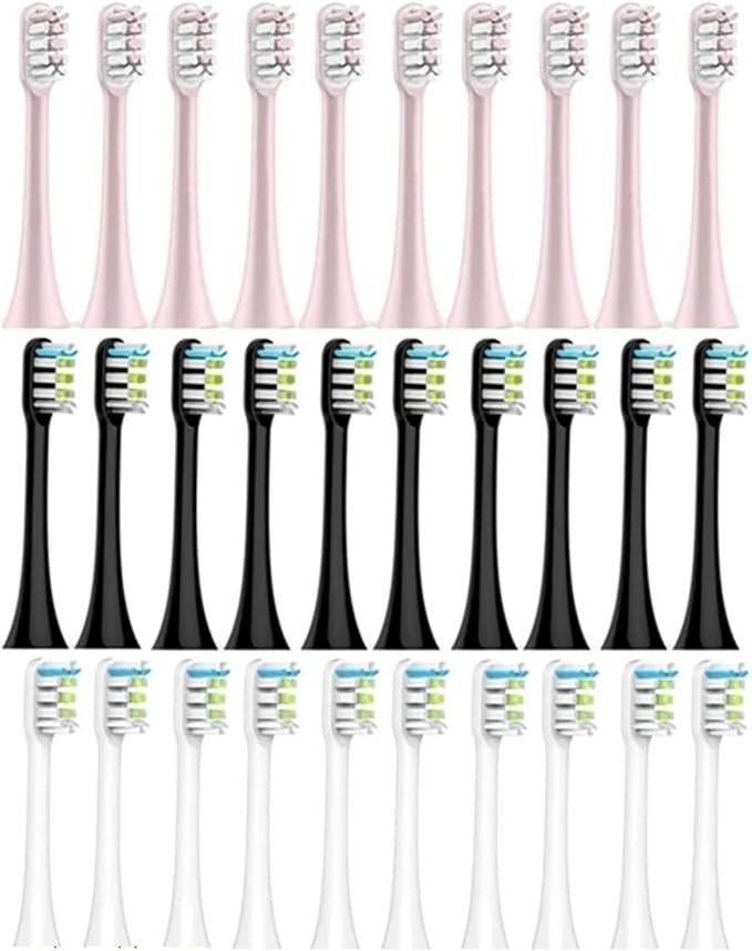 10PCS Replacement Brush Heads Compatible for SOOCAS X3/X3U/X5 Toothbrush Soft Suitable Vacuum Bristle Nozzles(10pcs Pink)