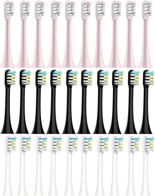 10PCS Replacement Brush Heads Compatible for SOOCAS X3/X3U/X5 Toothbrush Soft Suitable Vacuum Bristle Nozzles(10pcs Pink)