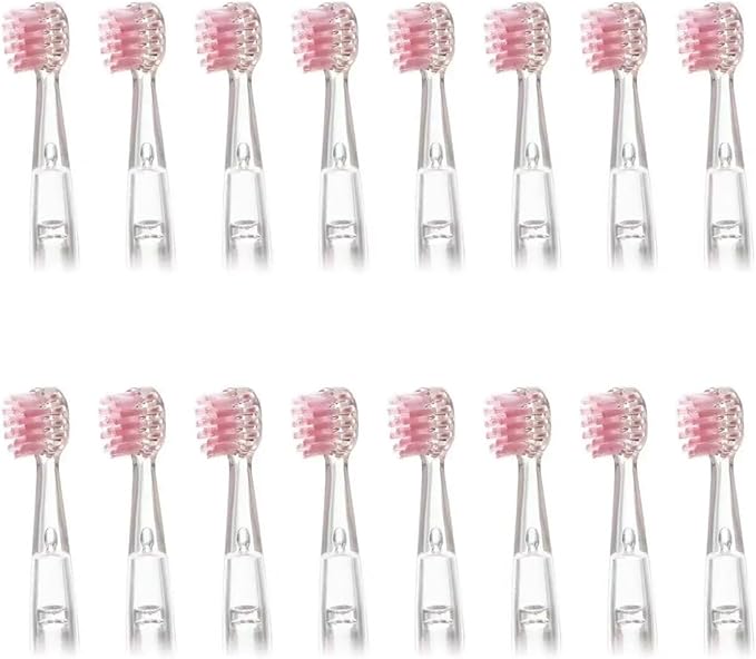Kids Replacement Toothbrush Heads ForCompatible for Revyline RL025/LANBEIBEI LB-L01 Electric Accessories Nozzles Bristles(16PCS Pink)
