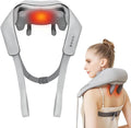 Cordless Shiatsu Neck and Shoulder Massager with Heat – 6D Kneading Massage Deep Tissue Pain Relief for Trapezius Rechargeable Brushless Motor