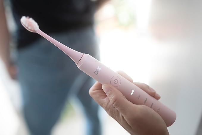 Pop Sonic Pro 2.0 Electric Toothbrush (Pink) Rechargeable Sonic Toothbrush with 45000 Vibrations Per Minute &amp 4 Cleaning Modes for Adults &amp Kids with Long Lasting Dupont Nylon Bristles