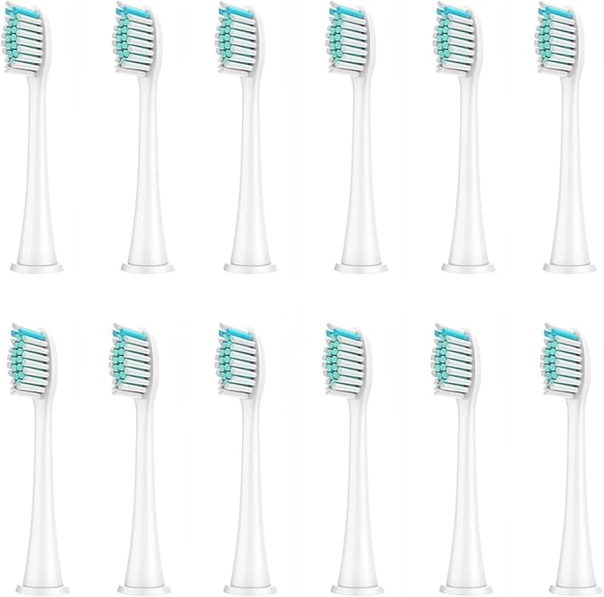 Replacement Brush Heads Compatible For Philips Sonicare DiamondClean HX3/HX6/HX9 Series Electric Toothbrush Heads HX6064(12Pcs White)
