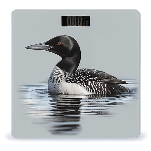 Loon Nature BirdScale for Body Weight with LCD High Precision Weighing Scales Fashion Sturdy Tempered Glass Weight Scales Easy-to-Read Digital Bathroom Scale for Daily 400lb