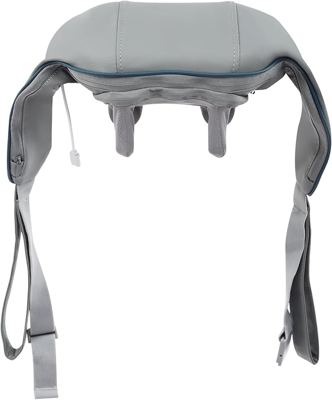 Neck Massager for Pain Relief Deep Tissue 5D Kneading Neck and Shoulder Massager with Heat 6 Massage Heads Rechargeable Massager Gifts for Women Men Mom Dad (Grey)