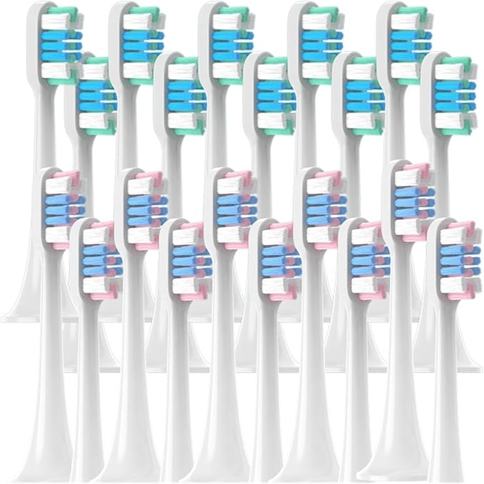 20/50 Pieces Replacement Brush Heads Compatible for Xiaomi T300/T500/T700 Clean Soft Bristle Electric Toothbrush Nozzle(50WhiteBluePink)