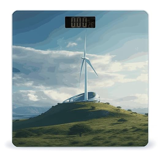 Wind Turbine Bathroom Scale for Body Weight with High Precision Large LCD Backlight Display Digital Weighing Scale with BMI Capacity Up to 180kg