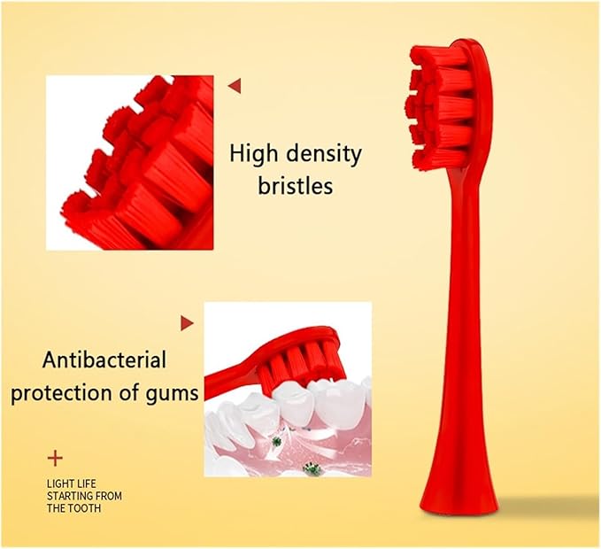 10 Pieces of Toothbrush Heads Compatible with APIYOO G7/P7/Y8/T9/T10/T6S/T7S/A7/SUP/MOLE Replacement Brush with Soft Bristles(10PCS Black Yellow)