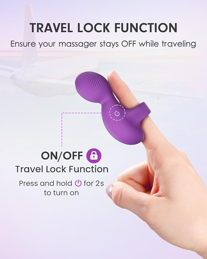 Multifunctional Finger Massager Waterproof Rechargeable Mini Massage Tool (Violet)