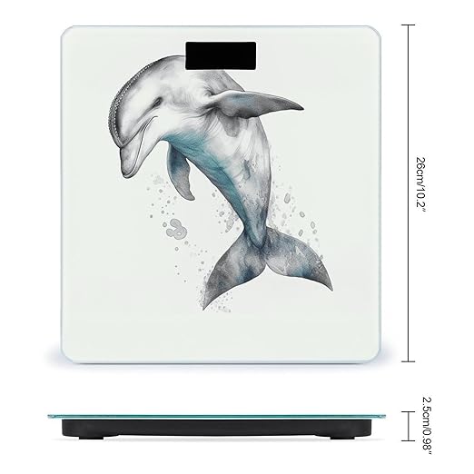 Watercolor Whale Art Scale for Body Weight Sturdy Tempered Glass Weighing Scales with LCD Display Accurate Digital Bathroom Scale Convenient Body Fat Smart Scales 400lb