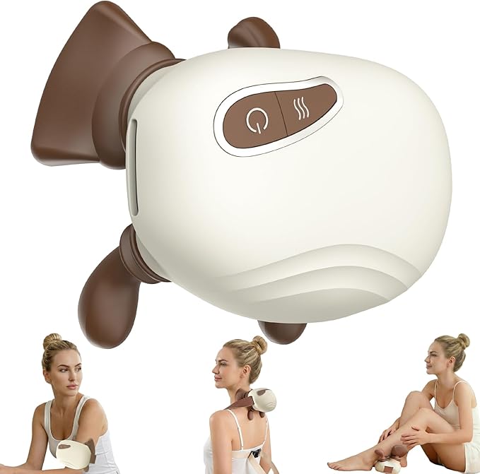 4D Wireless Neck Shoulder Massager Bionic Hands Deep Tissue Massage Portable Electric Kneading Shiatsu Back Massager 3 Relax Massage Modes for Body Daily Relief Gifts for Men Women