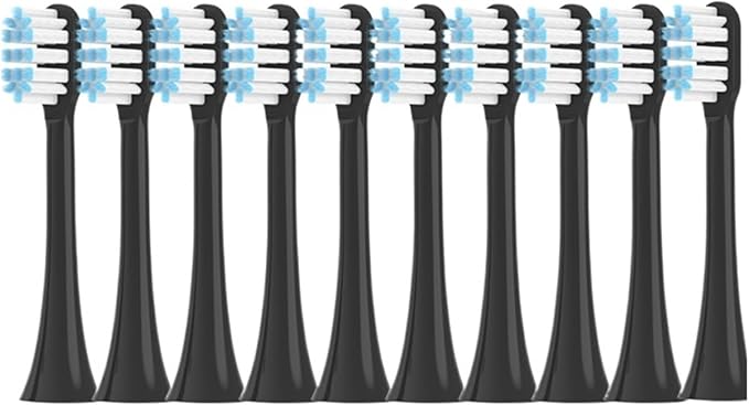 10PCS Replacement Toothbrushes HeadCompatible for SOOCAS X3/X3 Pro/X1/V1/V2/D3/X3U/X5(10Black)