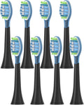 8Pcs Replacement Brush Heads Compatible for Philips HX6064 HX6930 HX6730 Sonic Electric Toothbrush Vacuum 4100 6500 6100 5300 C3(C3 Black)