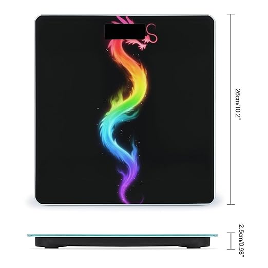 Women's Fashion Automatic Switch Digital Bathroom Weighing Scale Smart Scale Fire Rainbow Dragon