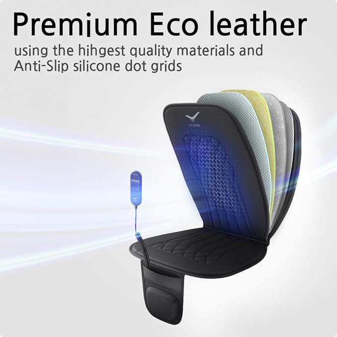 Vehicle Seat Air Massage Cover. Tailored for Long-Distance Drivers for Long commutes. 11 Air Cells Dynamic Work for Back &amp Hip. Relax Muscles While Driving Slim Comfy Design (Choco)
