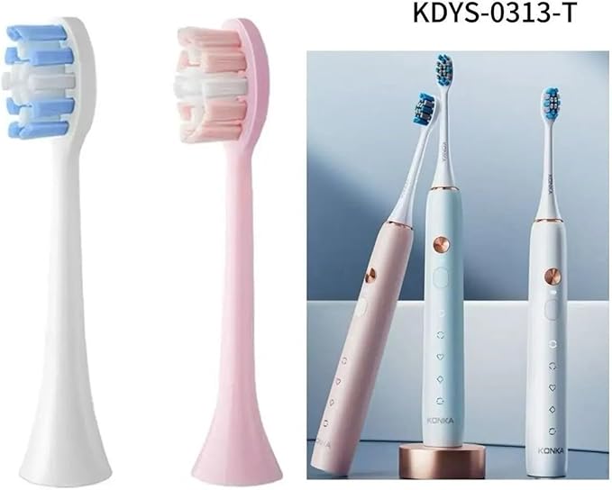 16pcs Replacement Toothbrush HeadsCompatible for KONKA KDYS-0313-T Electric Accessories Adult Bristles Nozzles YST01(16PCS White)
