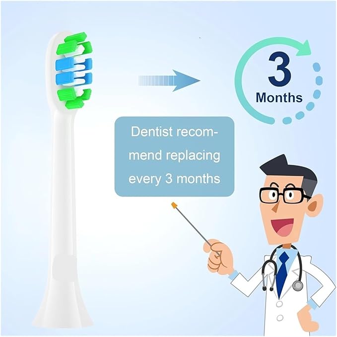 12pcs Replacement Toothbrush HeadsCompatible for Soft Brush Head 4100 6500 6100 7500(12PCS Bule)