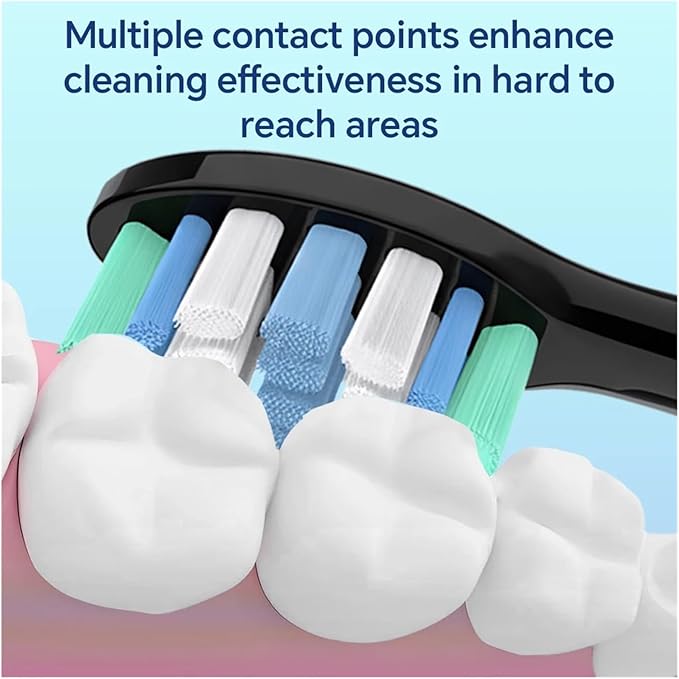 4/8/12/20Pcs Toothbrushes Head Compatible for 1100/2100/4100(Black-12 Pcs)