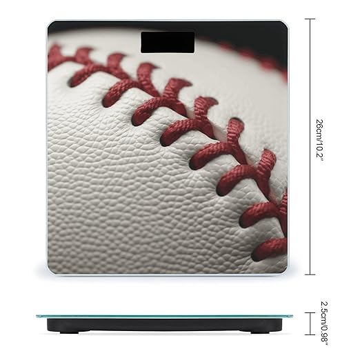 Baseball Lace Close Up Scale for Body Weight High Precision Digital Weight Scales with LCD Display Anti-Slip Sturdy Slim Tempered Glass Bathroom Scale for Home Use