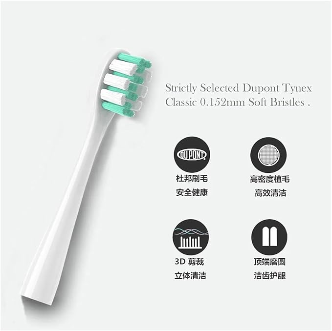Replacement Toothbrush HeadCompatible for Nandme NX7000 Sonic Electric Soft Bristle Tooth Brush(16WHITE Clean Type)