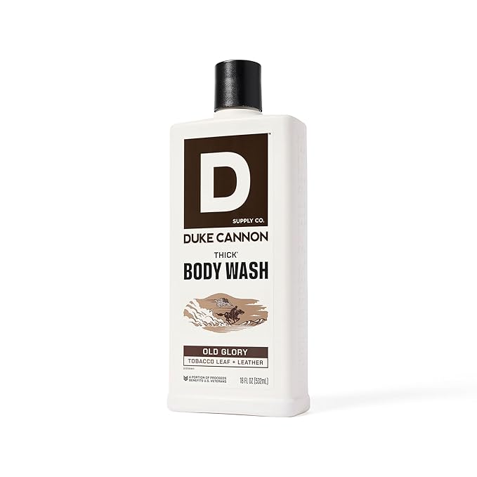 Duke Cannon Supply Co. Thick High-Viscosity Body Wash for Men Smells Like Old Glory - Plant-Based Thickeners Superior Lather Natural Exfoliate 17.5 oz. (3 Pack)
