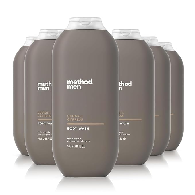 Method Men Body Wash Cedar + Cypress Paraben and Phthalate Free 18 FL Oz (Pack of 6)