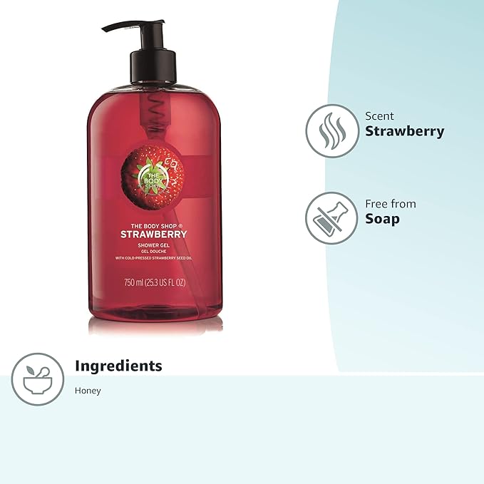 The Body Shop Strawberry Shower Gel Jumbo 25.3 Fluid Ounces (Packaging May Vary)